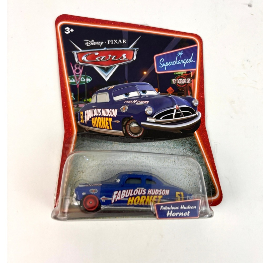 2007 Disney Pixar Cars Fabulous Hudson Hornet K4588 Red Wheels Supercharged